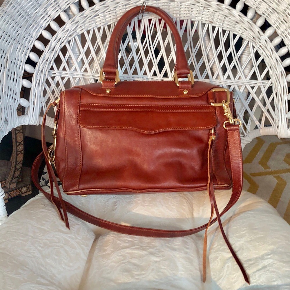 Rebecca Minkoff MAB mini bag in warm brown w/ gold